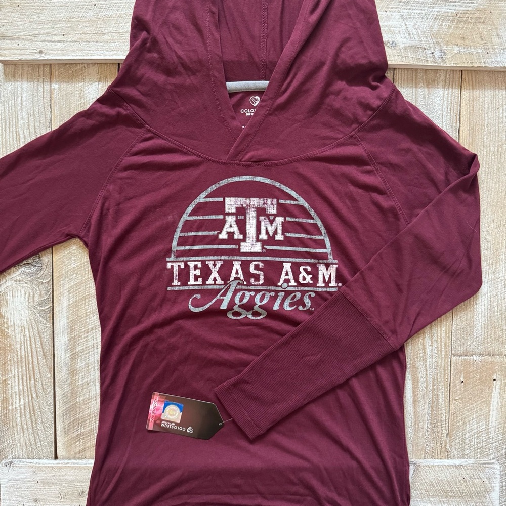 Texas A&M Colosseum Hooded Long Sleeve Tee